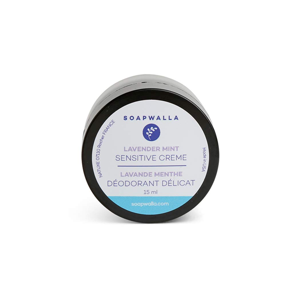 Organic / Vegan Sensitive Skin Deodorant Cream (Lavender Mint, Baking Soda-Free) - 0.5 oz Travel Size