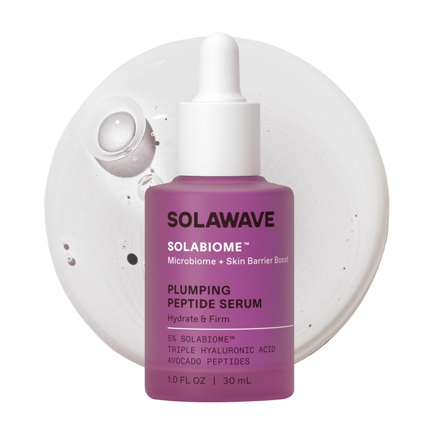 Plumping Peptide Lifting Serum with Triple Hyaluronic Acid, Probiotics, Avocado Vegan Peptides for Collagen and Radiant Complexion - Anti-Aging Preventative for All Skin Types (1 FL OZ)