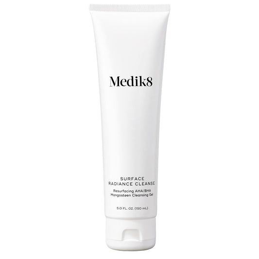 Medik8 Surface Radiance Cleanse - AHA and BHA Daily Cleanser with Glycerin Inclusion - Exfoliating, Gentle Foaming Gel for a Bright, Healthy Complexion - Hydrating, Anti-Aging Skin Repair - 5.0 oz