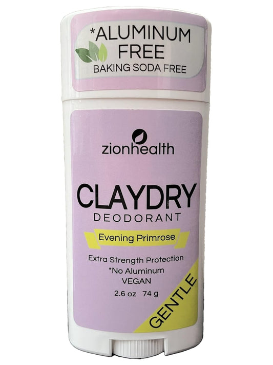 Zion Health Clay Dry Deodorant Evening Primrose 2.8 oz Stick