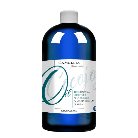 Dr Joe Lab Japanese Camellia Seed Oil - 100% Pure, Unrefined, Cold Pressed, Non-GMO Bulk Carrier - 16 oz - for Skin, Hair, Nails, Body, Facial Hair - Hydrating Moisturizing Vegan Nourishing