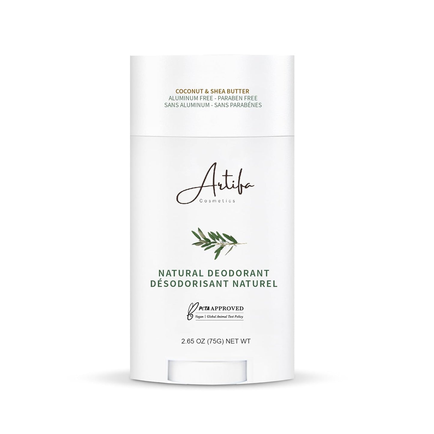 Natural Deodorant, Aluminum Free for Women and Men with Probiotics, Coconut oil, Shea Butter 2.65 oz (75 g)