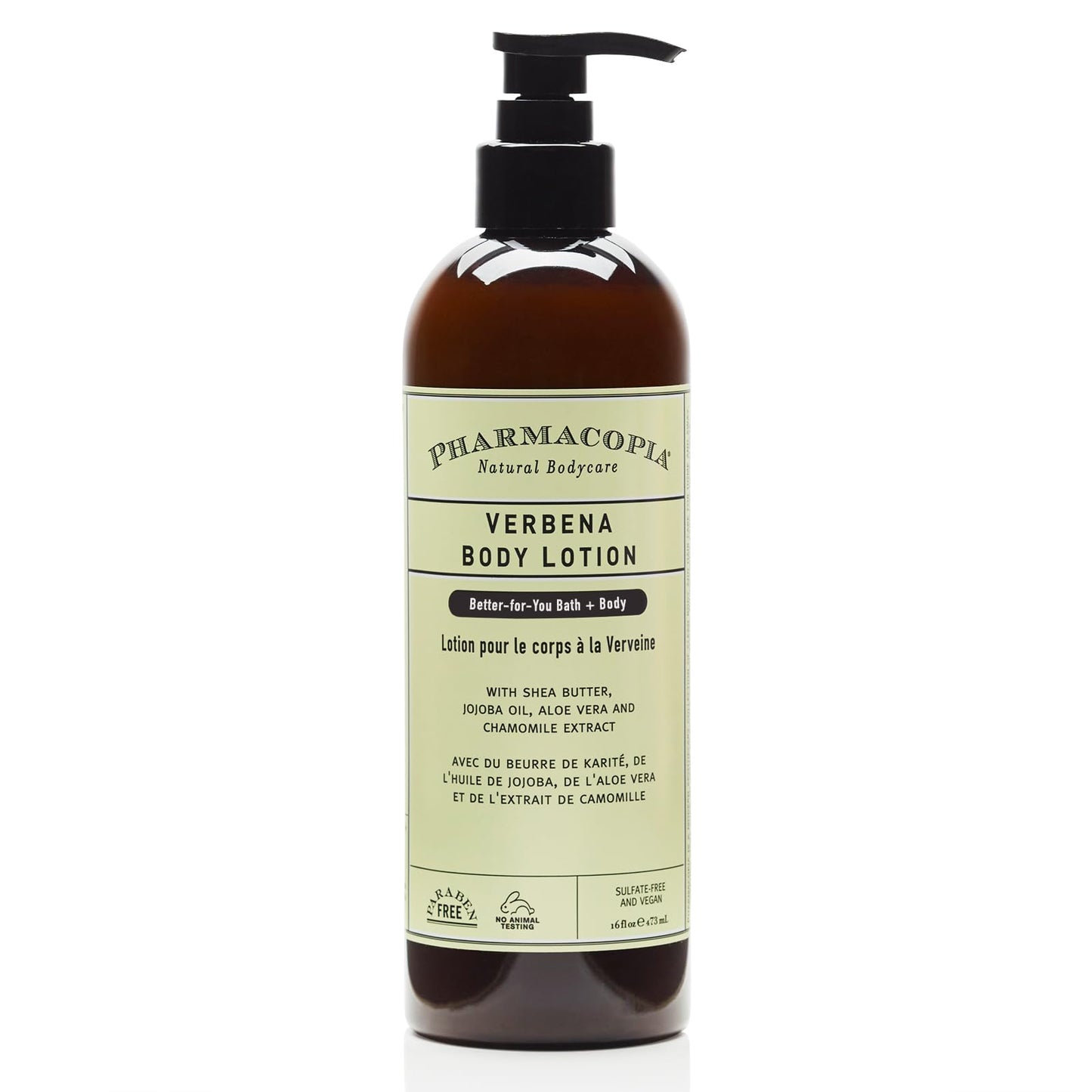 Pharmacopia Verbena Body Lotion - Hydrating Natural Moisturizer with Aromatherapy Benefits - Cruelty-Free Vegan Skin Care - Shea Butter, Aloe Vera, and Jojoba Oil - Lotion for Dry Skin, 16 oz