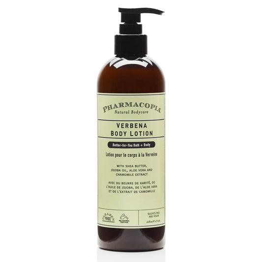 Pharmacopia Verbena Body Lotion - Hydrating Natural Moisturizer with Aromatherapy Benefits - Cruelty-Free Vegan Skin Care - Shea Butter, Aloe Vera, and Jojoba Oil - Lotion for Dry Skin, 16 oz