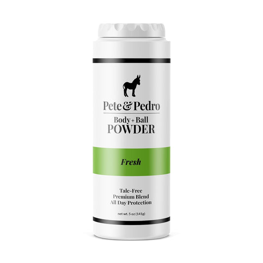 Pete & Pedro BODY & BALL POWDER (Fresh Scent), Talc-Free Men’s Body Powder Deodorant for Men, Sweat Absorbs Blocks Odor, Hygiene for Groin Area, Ideal For Gym & Daily Use | Seen on Shark Tank, 5 oz
