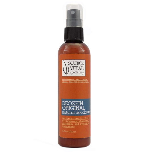 Deozein Original Natural Spray Deodorant by Source Vitál Apothecary | Free of Parabens and Baking Soda, Odor Control for Men, Women, and Teens | Herbal Scent (4.46 oz Spray)