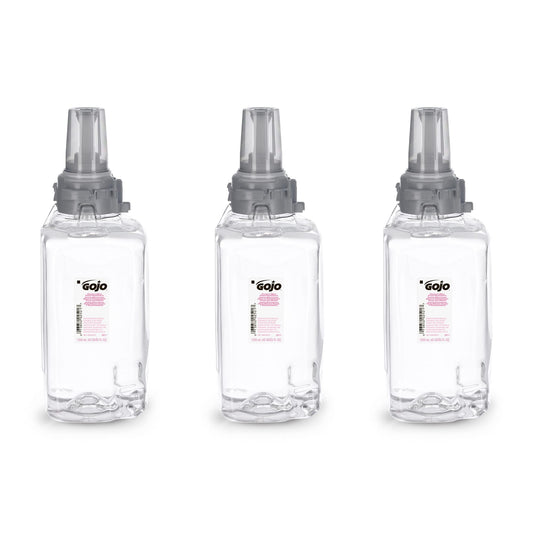 Gojo Clear & Mild Foam Handwash, Fragrance Free, EcoLogo Certified, 1250 mL Foam Soap Refill ADX-12 Push-Style Dispenser (Pack of 3) - 8811-03