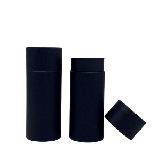 GreenWay 2.5oz / 70g Kraft Paperboard Deodorant Tubes with Lids - 6 Pack Solid Perfume Tubes Refillable DIY Cosmetic Containers - Deodorant Containers Lotion Tubes Empty Holder Tubes Kraft - Black