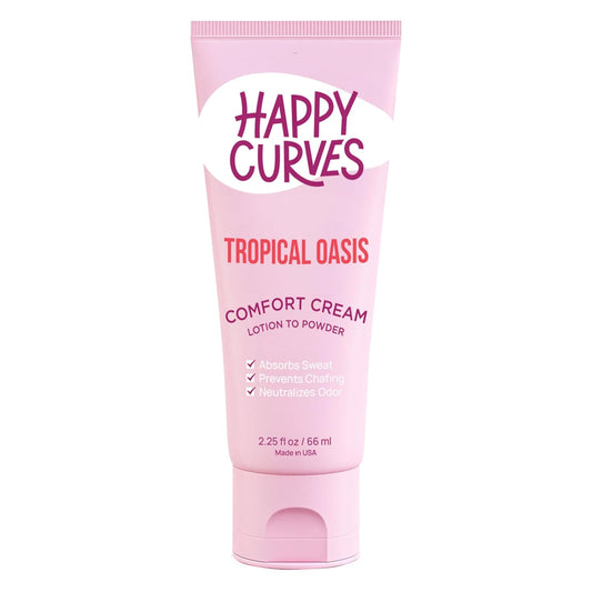 Comfort Cream Deodorant for Women: Aluminum-Free Lotion to Powder for Private Parts, Under Breast, & Body - Anti Chafing Cream 2.25 oz. (1 Pack, Tropical Oasis)