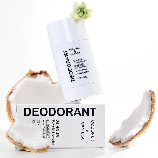 XIAJIN Natural Deodorant for Women,Small Travel Size Deodorant,Aluminum Free, Alcohol Free,Paraben Free Deodorant Stick for Women,Natural Coconut & Vanilla Deodorant for Sensitive Skin(1.13oz)