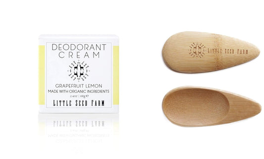 Little Seed Farm All Natural Deodorant Cream, Aluminum Free Deodorant for Women or Men, 2.4 Ounce - Grapefruit Lemon + Applicators Bundle