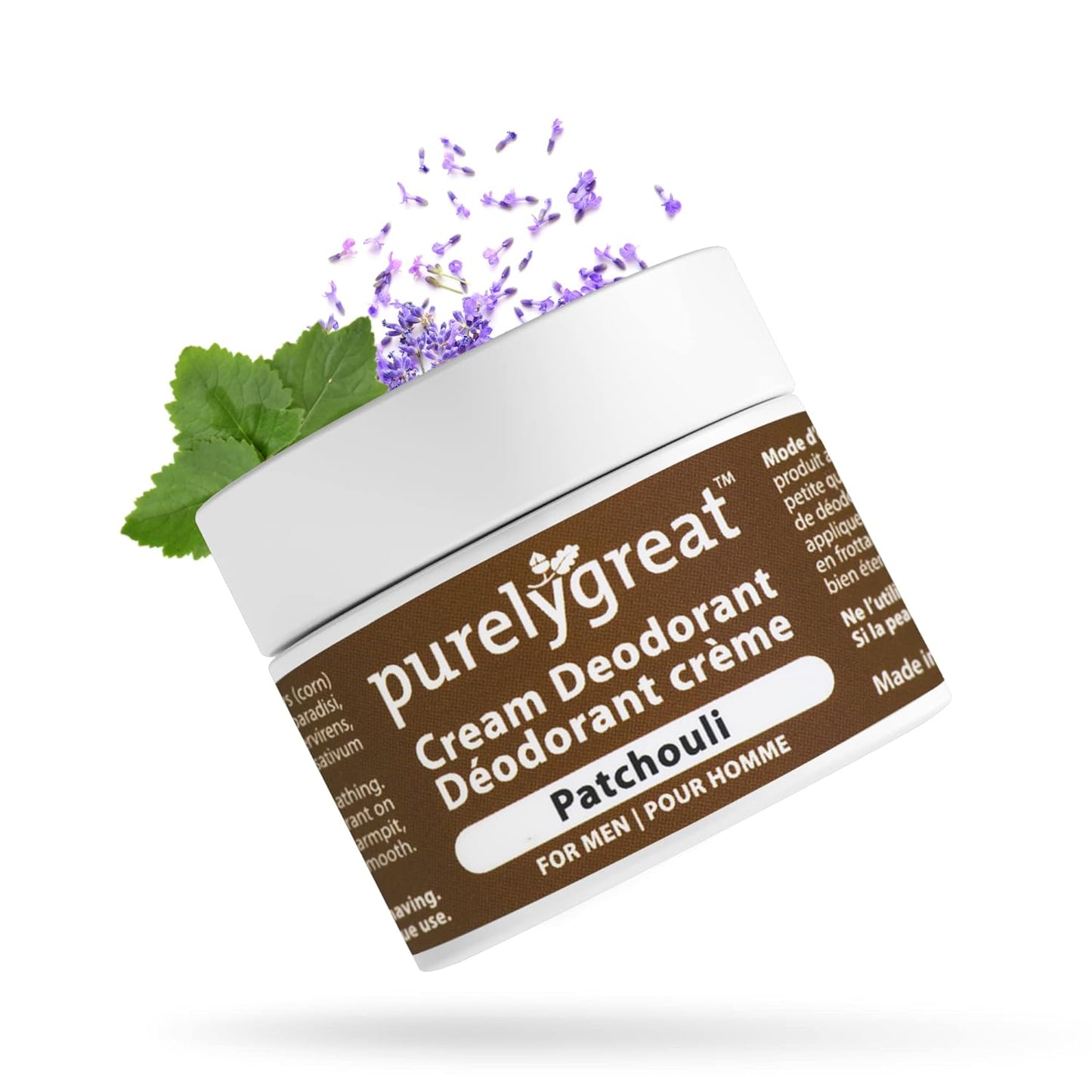 All Natural Men’s Deodorant, Long-Lasting Natural Deodorant for Daily Use, Aluminum-Free Cream Deodorant for Men, EWG Verified Handcrafted Vegan Deodorant, Patchouli, 50 g