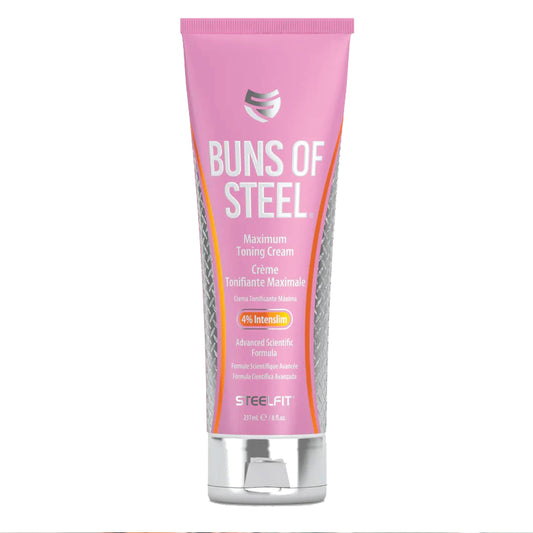 SteelFit Buns of Steel - Maximum Toning Cream - 8 fl oz - Heat Activated Thermogenic Tightening Cream for Stomach and Thighs - Intenslim, Keratoline, Caffeine to Help Reduce Cellulite & Stretch Marks