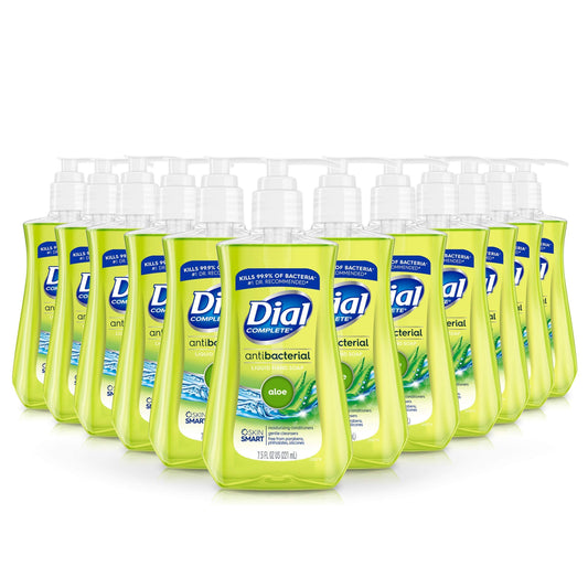 Dial Antibacterial Liquid Hand Soap, Soothing Aloe, 7.5 Ounce (Pack of 6)