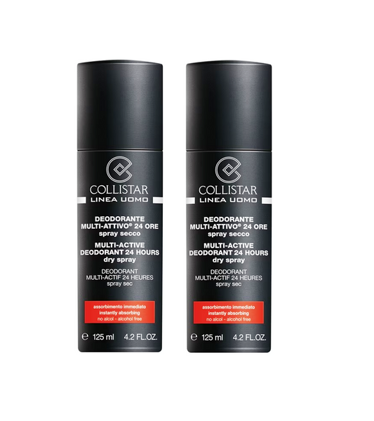 2xPack Collistar 24h Multi-Active Deodorant Dry Spray - 250 ml