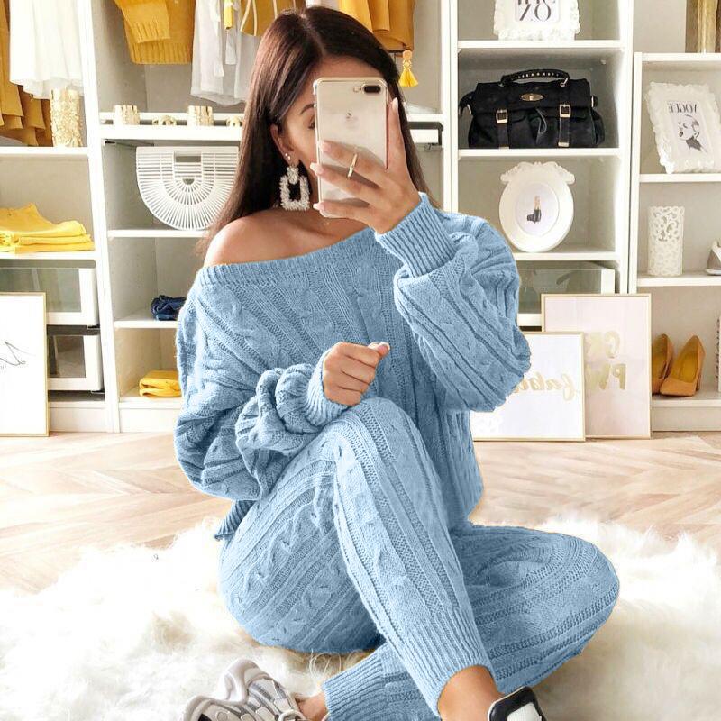 Plus Size Knit Pants Set