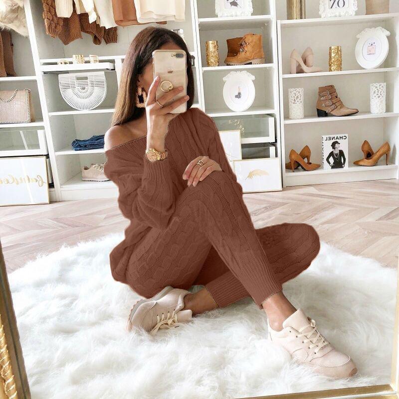 Plus Size Knit Pants Set