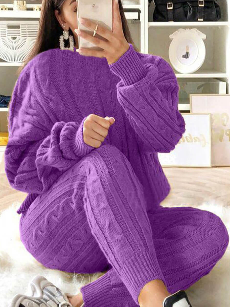 Plus Size Knit Pants Set