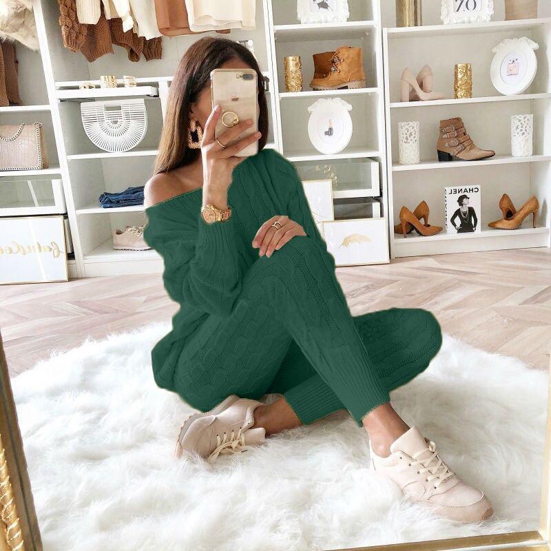 Plus Size Knit Pants Set