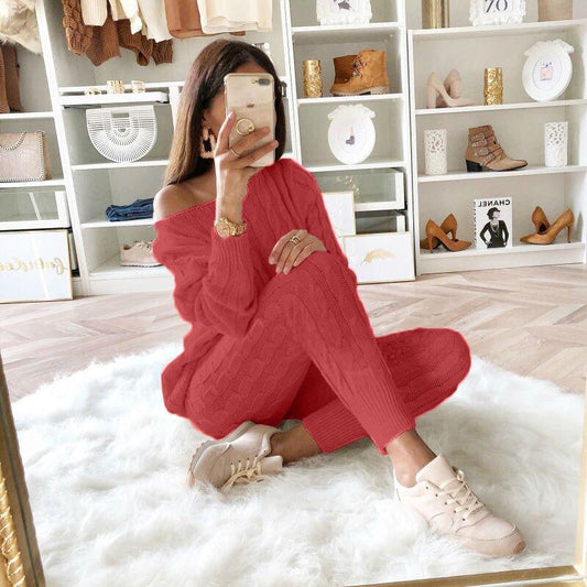 Plus Size Knit Pants Set