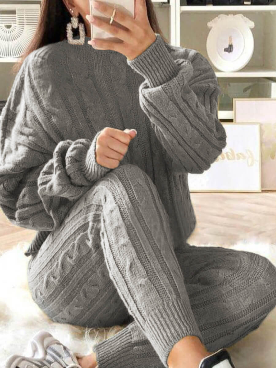 Plus Size Knit Pants Set